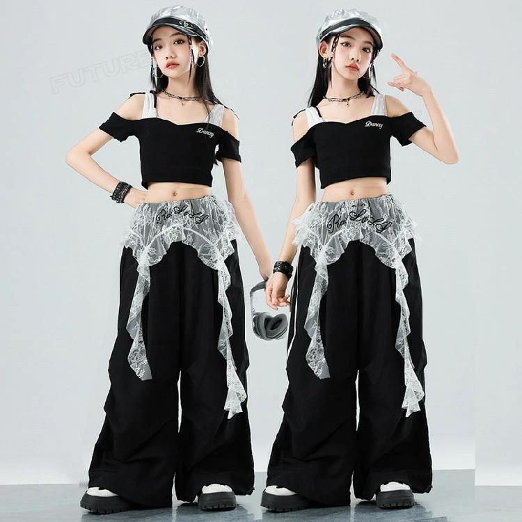 ダンス衣装 キッズ アイドル風 へそ出し トップス 女の子 セットアップ