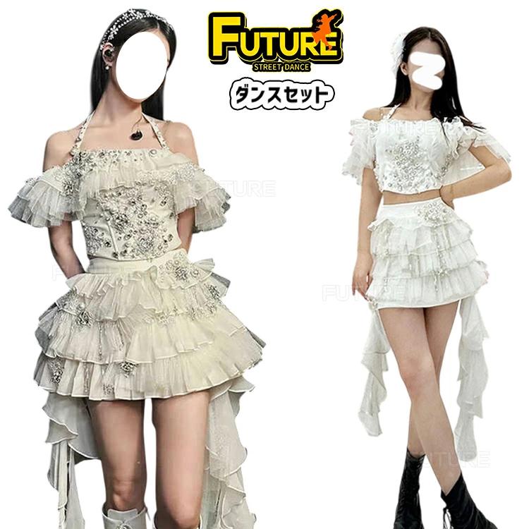 k-pop 衣装 白 ダンス セットアップ レディース 韓国 アイドル
