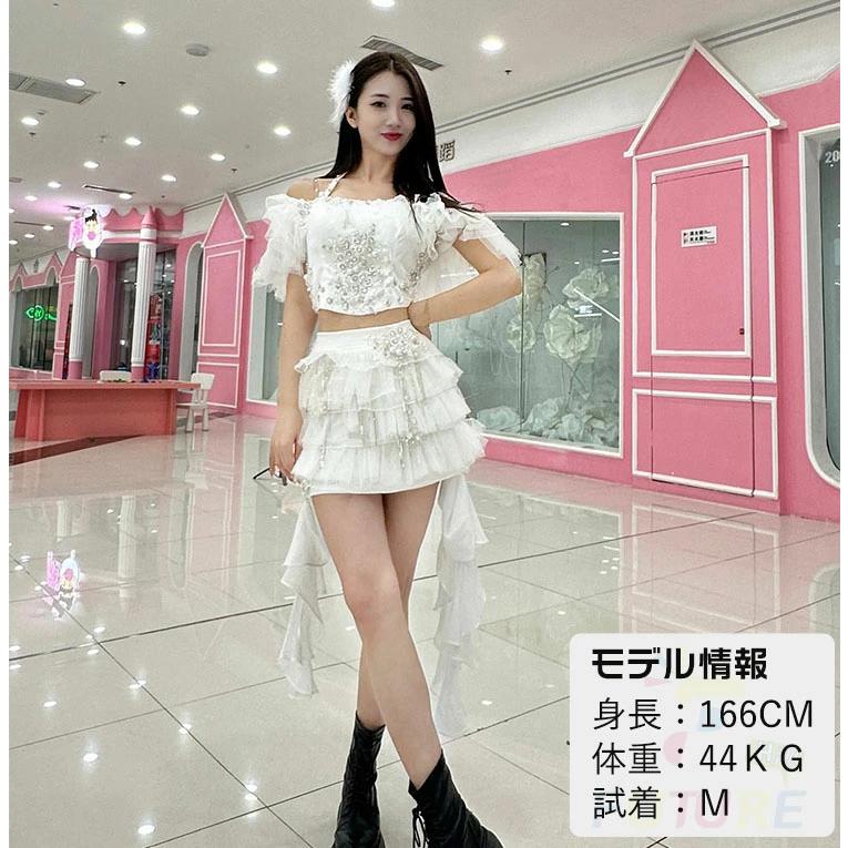 k-pop 衣装 白 ダンス セットアップ レディース 韓国 アイドル