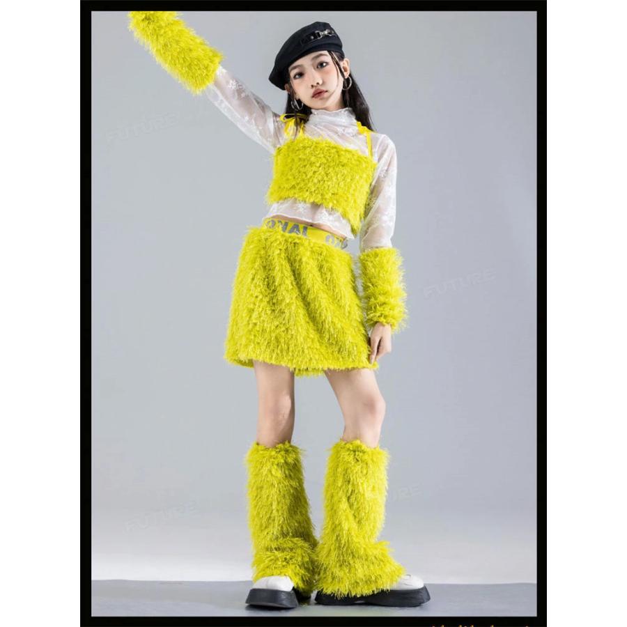k-pop 衣装 白 キッズダンス衣装 セットアップ ヒップホップ へそ出し