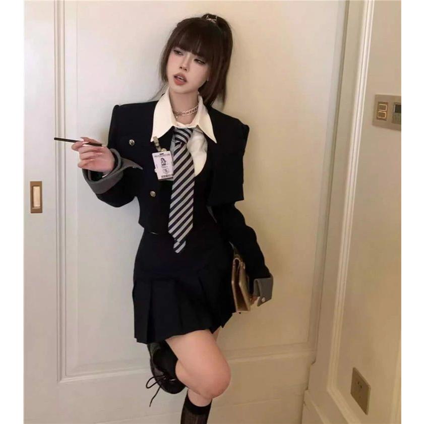 pom ponette 卒服　なんちゃって制服 160 なんちゃって制服 セット 卒業式 スーツ 女の子 150 160 韓国 制服