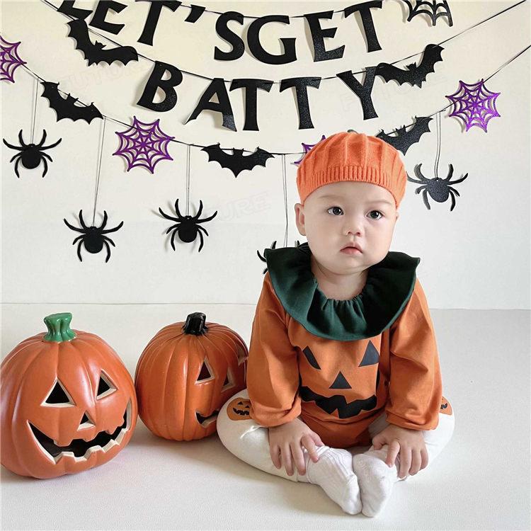 カボチャ衣装 ハロウィン ベビー 1歳 2歳 ロンパース コスプレ 仮装