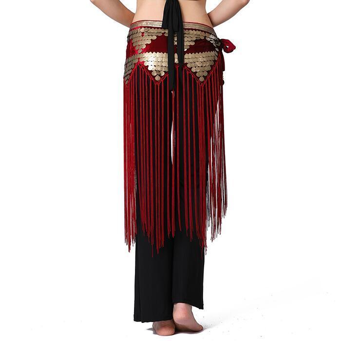 メール便送料無料 ヒップスカーフ ベリーダンス フリンジ ブラック