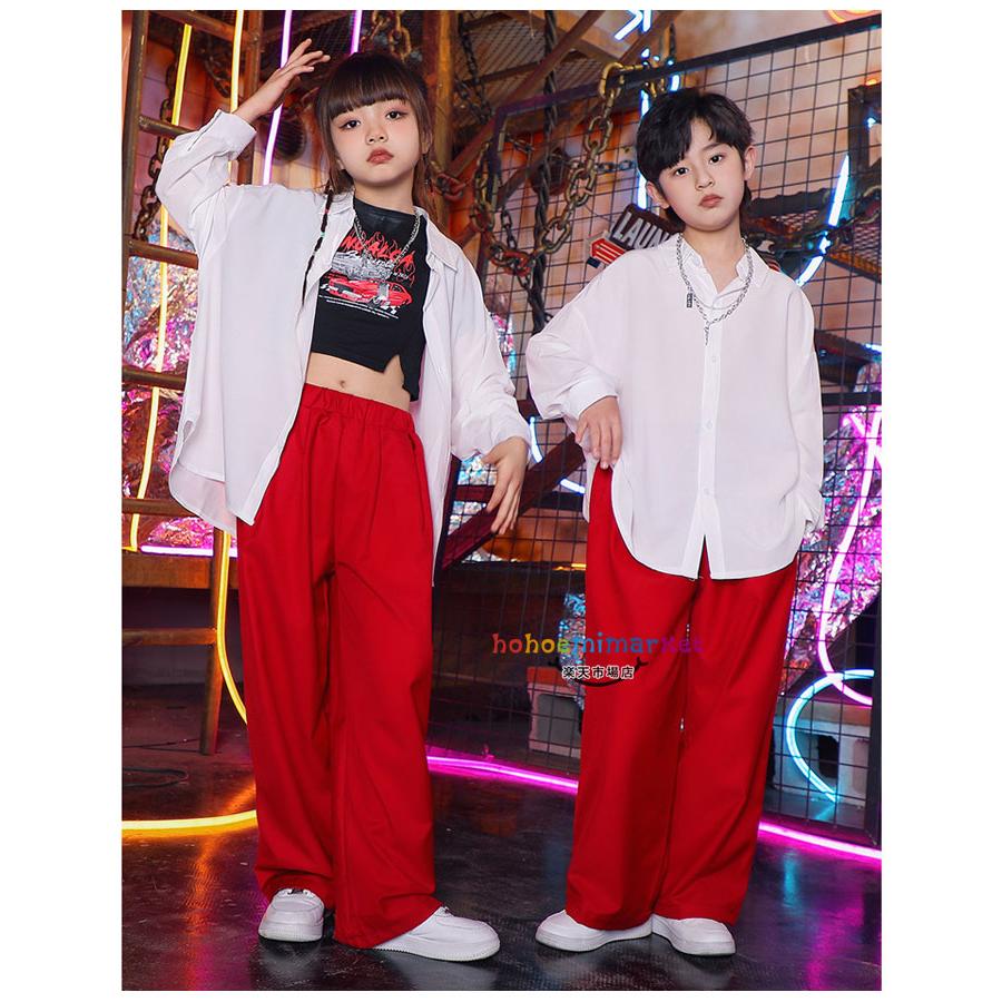 ダンスパンツ スーツパンツ 赤いパンツ 女の子 男の子 ズボン