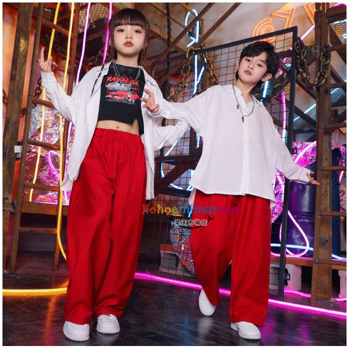 ダンス衣装 白シャツ 長袖シャツ 女の子 男の子 カジュアルシャツ