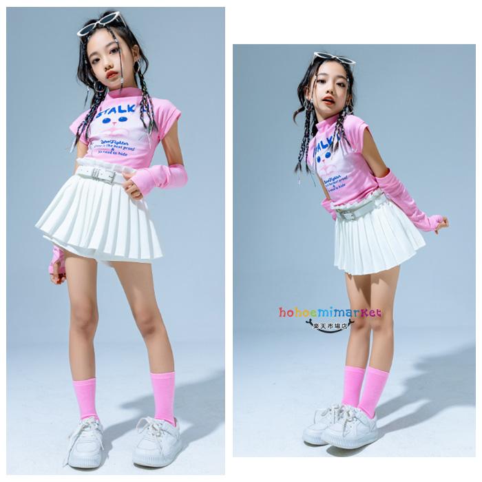 ダンス スカート 女の子 プリーツスカート 白 オシャレ 可愛い キッズ