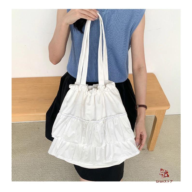 完売 新品未使用 アキロン×Donoban フリルキャンバスバケットBAG バッグ ／ ウォレット | DONOBAN