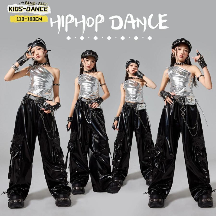 メタリック ダンス衣装 キッズ 女の子 セットアップ ステージ ジャズ