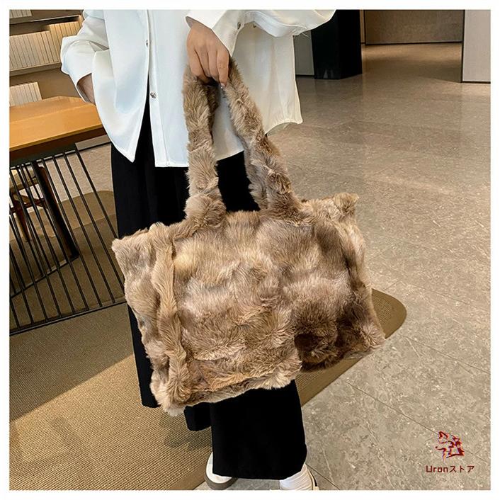 ファーバッグ トートバッグ レディース ファー 大きめ a4 大容量 多