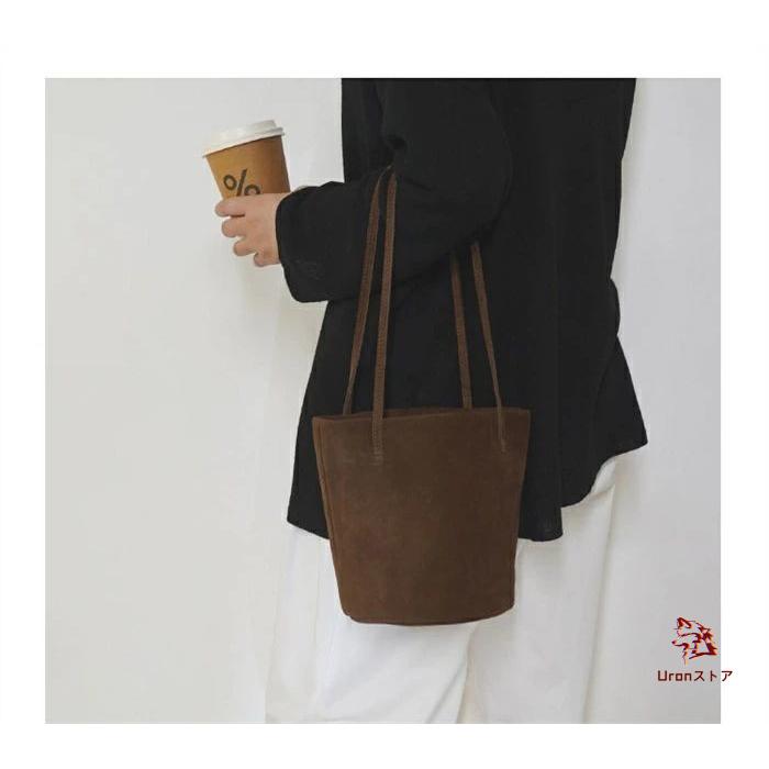 スエード バッグ 本革 トートバッグ レディース バケツバッグ 小さめ