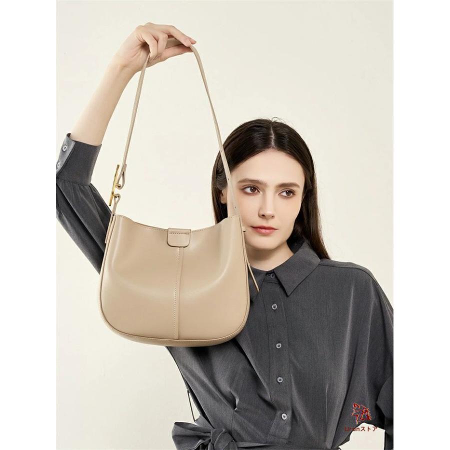 本革 ショルダーバッグ ハーフムーン型 トートバッグ レディース