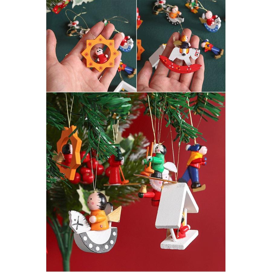 クリスマスオーナメント セット 木製 大盛り 飾り 24個入り ツリー