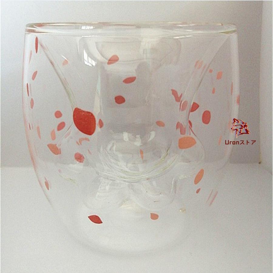 猫爪カップ 断熱 二重ガラス パビーナ ロゴ サクラ 桜 さくら 花びら