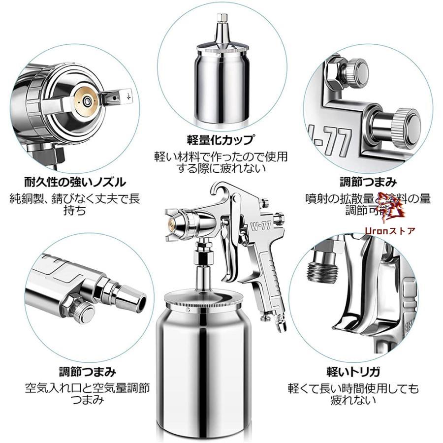 スプレーガン ペイントスプレー 吸上式 口径2.5mm カップ容量1000cc