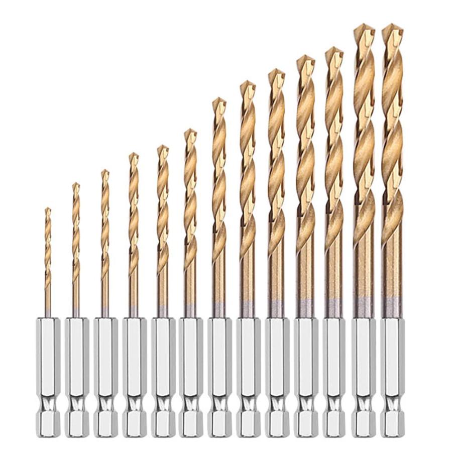 ドリルビット 穴あけ 13本セット DIY 六角軸 ドリルビットセット 鉄工
