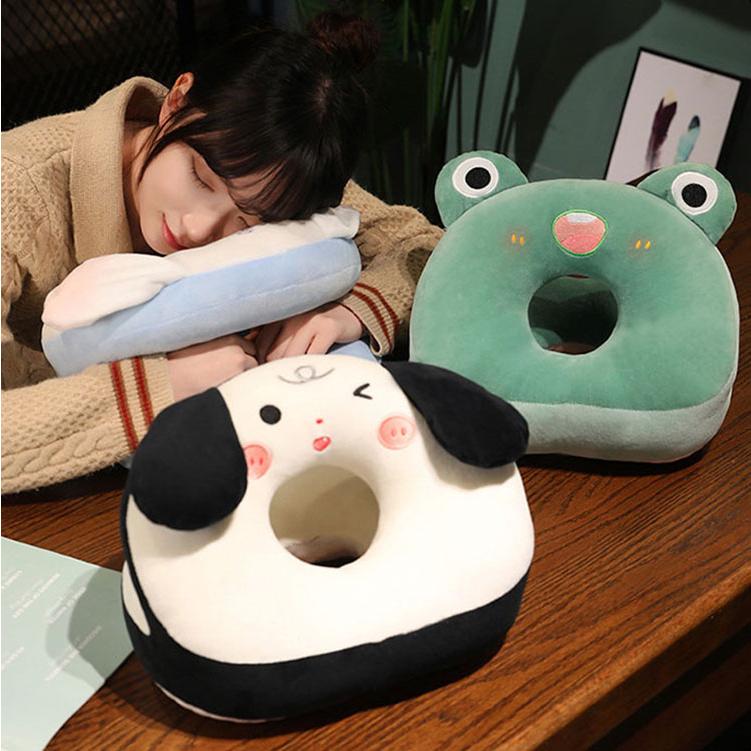 うつぶせ仮眠枕 おしゃれ 動物柄 ネックピロー クッション 低反発枕