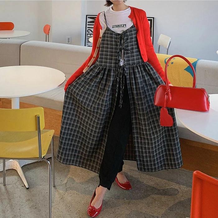 コムデギャルソン　90年代　チェックワンピース　日本製　ジャンパースカート コムデギャルソン 90年代 チェックワンピース 日本製 ジャンパースカート