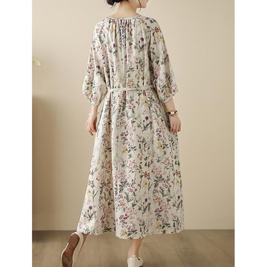 marimekko フラワープリント 七分袖ワンピース マリメッコ marimekko ＜Pieni Unikko＞七分袖ワンピース（ピンク