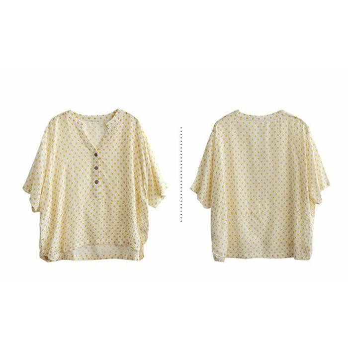 ブラウス レディース 夏 半袖 ドット 水玉ブラウス シャツブラウス T