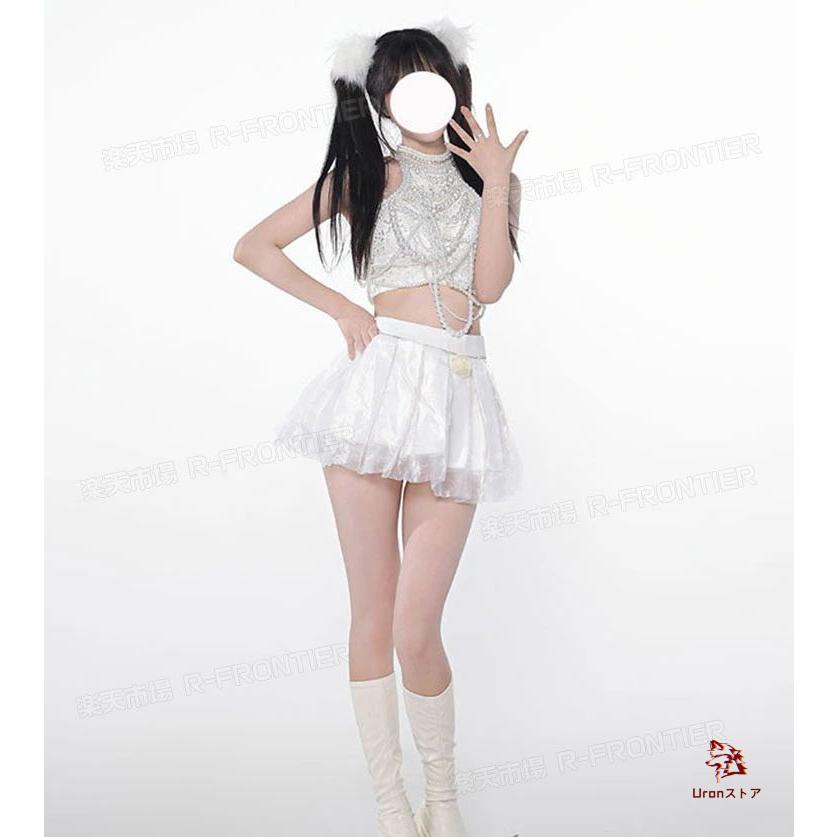 kpop 衣装 白 韓国 アイドル ダンス衣装 セットアップ 大人 パール