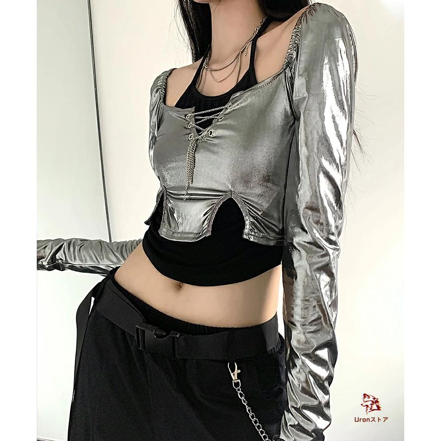 シルバー ダンス衣装 韓国 ダンス 衣装 セットアップ レディース k-pop