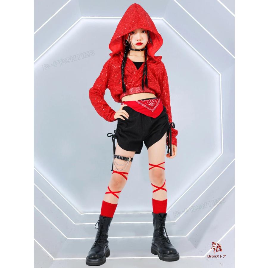 キッズ ダンス衣装 セットアップ へそ出し トップス 女の子 キラキラ