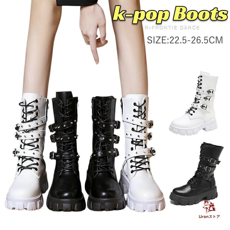 [Binary01] KIRBY BUCKLE LACE UP ブーツ★韓国ファッション★ Binary01] KIRBY BUCKLE LACE UP ブーツ☆韓国ファッション