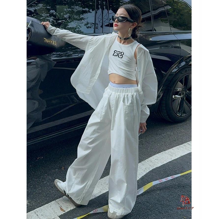 短納期 ダンス 衣装 k-pop 白 セットアップ 青 スーツセット 長袖 水色