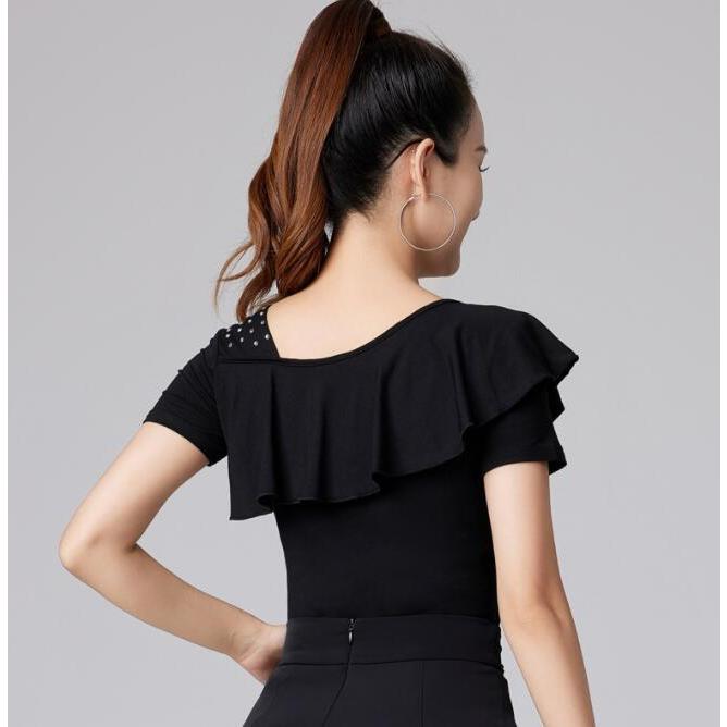 ラテンダンストップス モダンダンス 社交ダンス 半袖ダンス