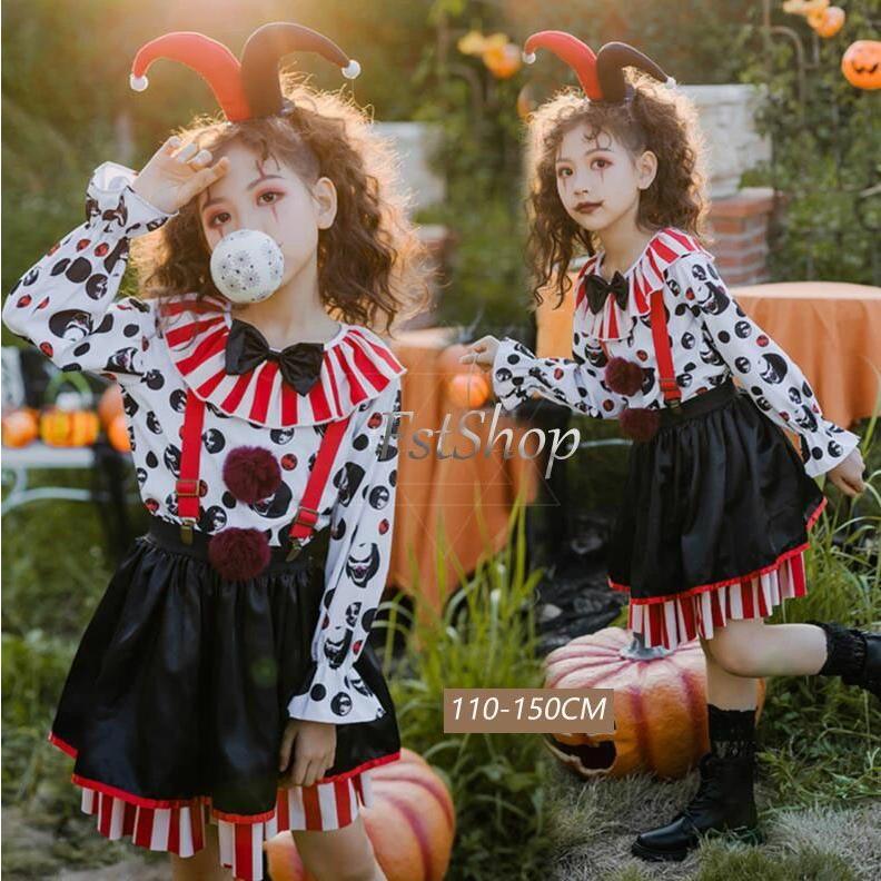 ハロウィン コスプレ 子供 ピエロ 魔女 仮装 衣装 サーカス クラウン