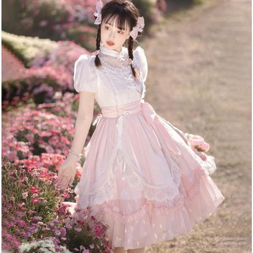 ロリータワンピース 可愛い ロリータ服 膝丈 萌え萌え lolita 半袖