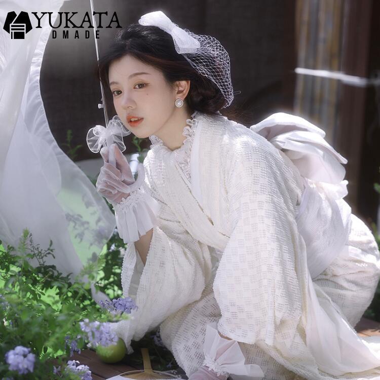 浴衣 レディース レース 単品 白 ホワイト 和装ウェディングドレス