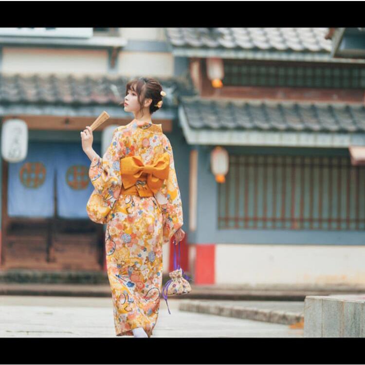 浴衣 2点 セット レディース (ゆかた/帯) レトロモダン スタイル 花柄