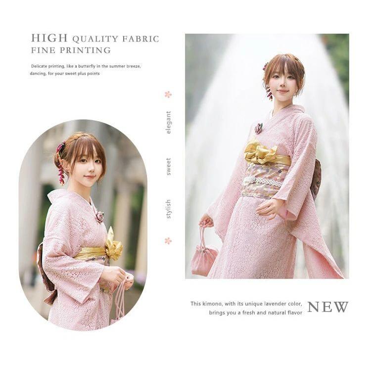 浴衣 8点セット 振袖 帯 下駄 花柄 簡単 着付け セパレート 大人