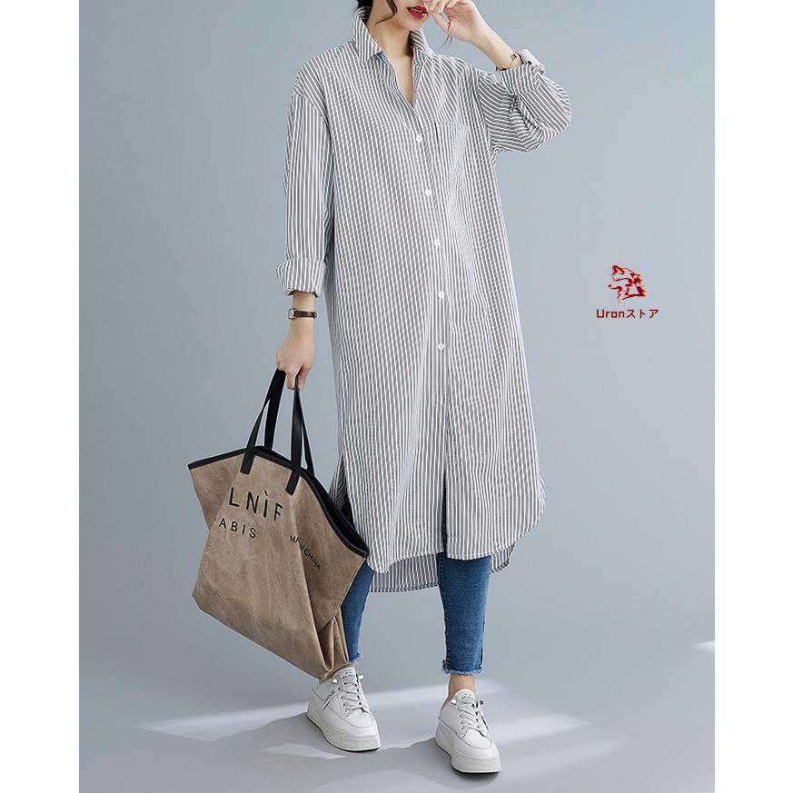 ○半袖追加○コットン シャツワンピース ロング レディース 春