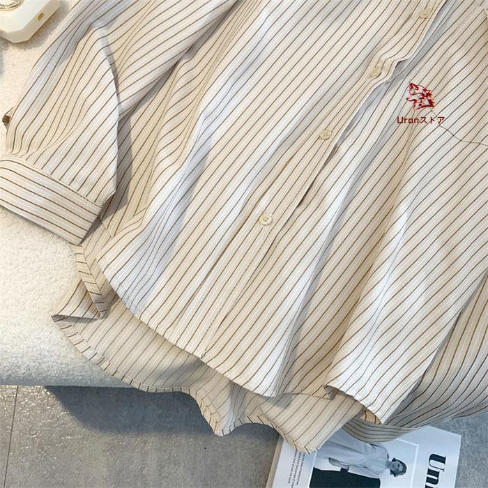 シャツ ストライプシャツ レディース 長袖 シャツブラウス ストライプ