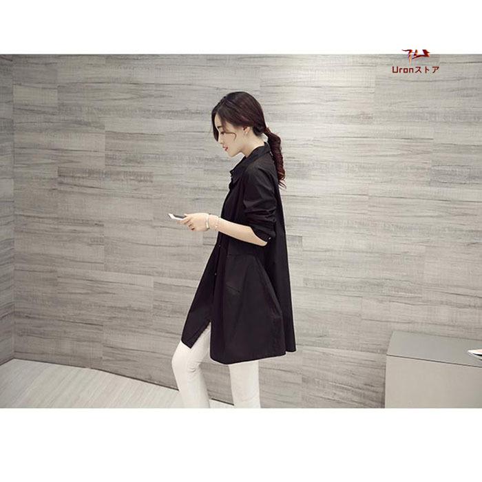 チュニック ワンピース 長袖 ロングシャツ シャツ 白シャツ ブラウス
