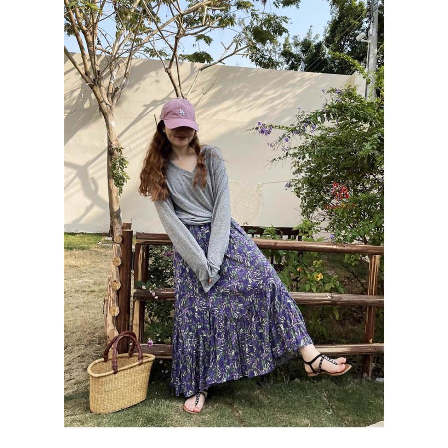 花柄スカート 夏 ロングスカート レディース フレアスカート ボトムス