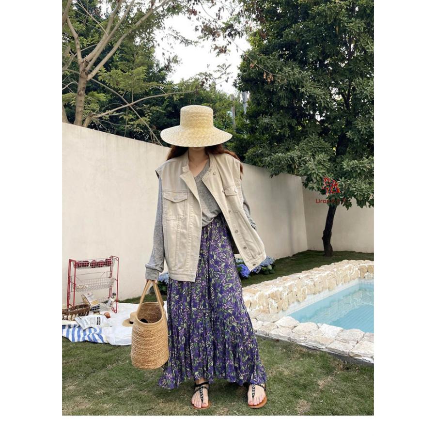 花柄スカート 夏 ロングスカート レディース フレアスカート ボトムス