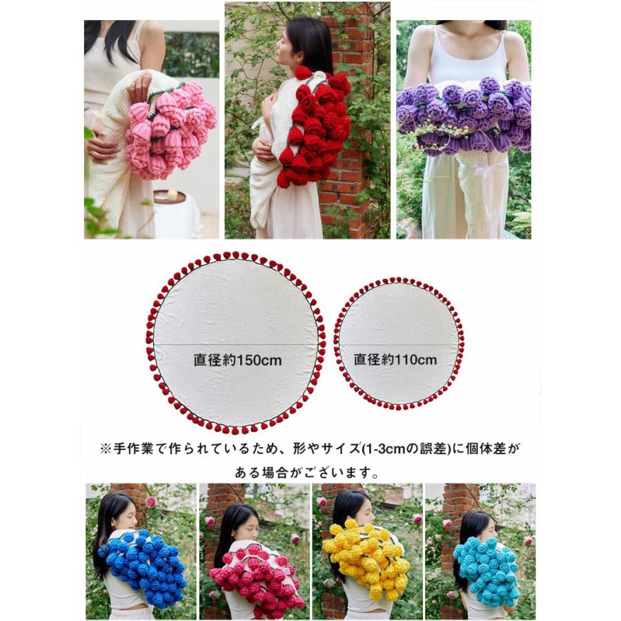 花束 ブランケット バラ ブーケブランケット 手編み花 ソファーカバー
