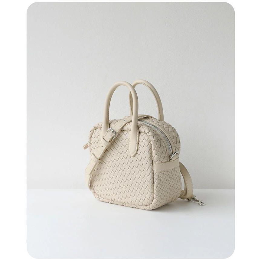 本革 バッグ レディース 編み込み バッグ ハンドバッグ 2way ショルダーバッグ レディース 斜めがけ バケツ型 バッグ 編みバッグ バケツバッグ 牛革 肩掛けバッ_11