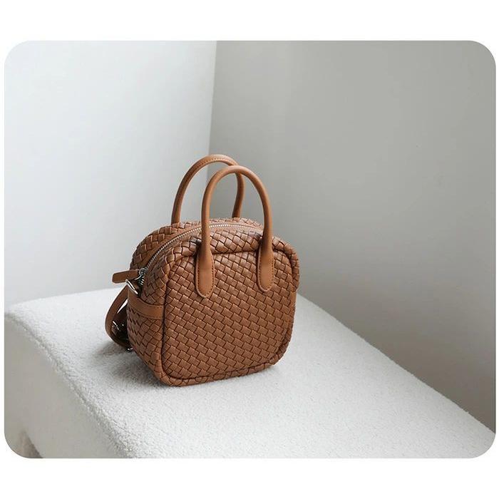 本革 バッグ レディース 編み込み バッグ ハンドバッグ 2way ショルダーバッグ レディース 斜めがけ バケツ型 バッグ 編みバッグ バケツバッグ 牛革 肩掛けバッ_6