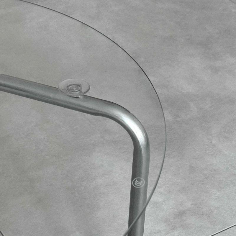 ラウンドガラス コーヒーテーブル 60cmの画像