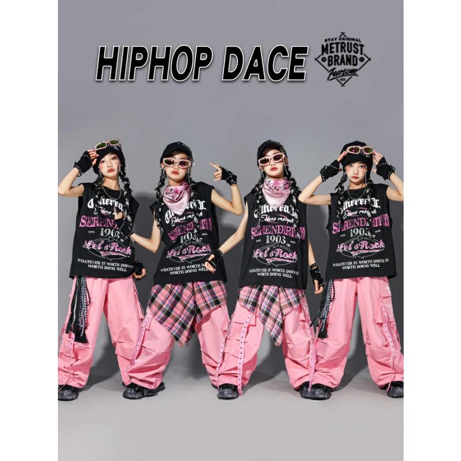 カーゴパンツ キッズ 派手 ブラック ピンク ジャズ k-pop ダンス衣装