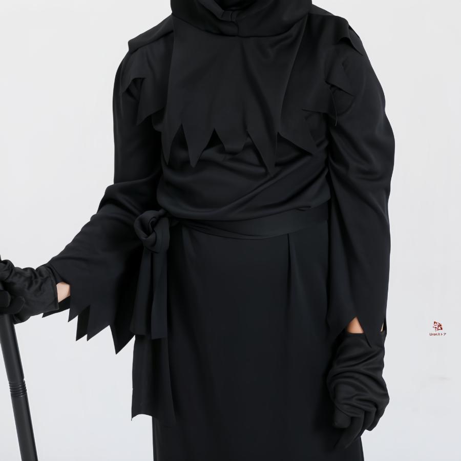 死神 コスプレ 子供 ハロウィン 衣装 鎌付き 5点セット 仮装