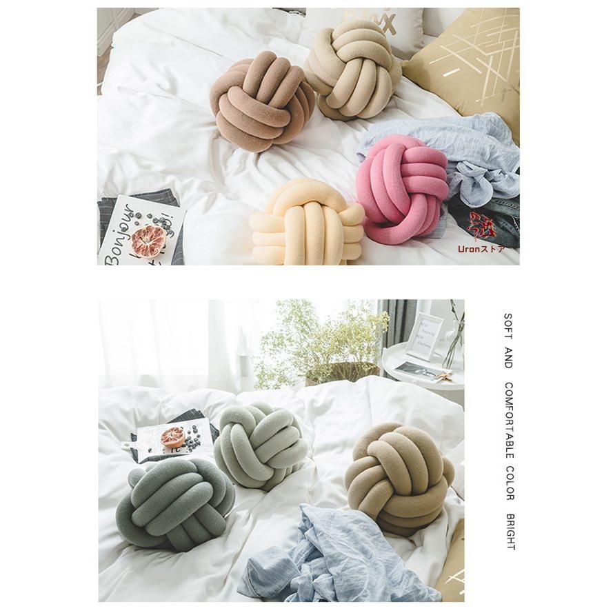 ノットクッション グレー ノットクッション クッション 正方形 おしゃれ 座布団 編み込み