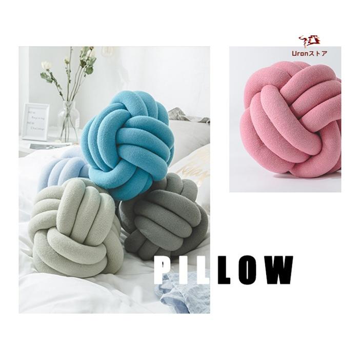 ノットクッション グレー ノットクッション クッション 正方形 おしゃれ 座布団 編み込み