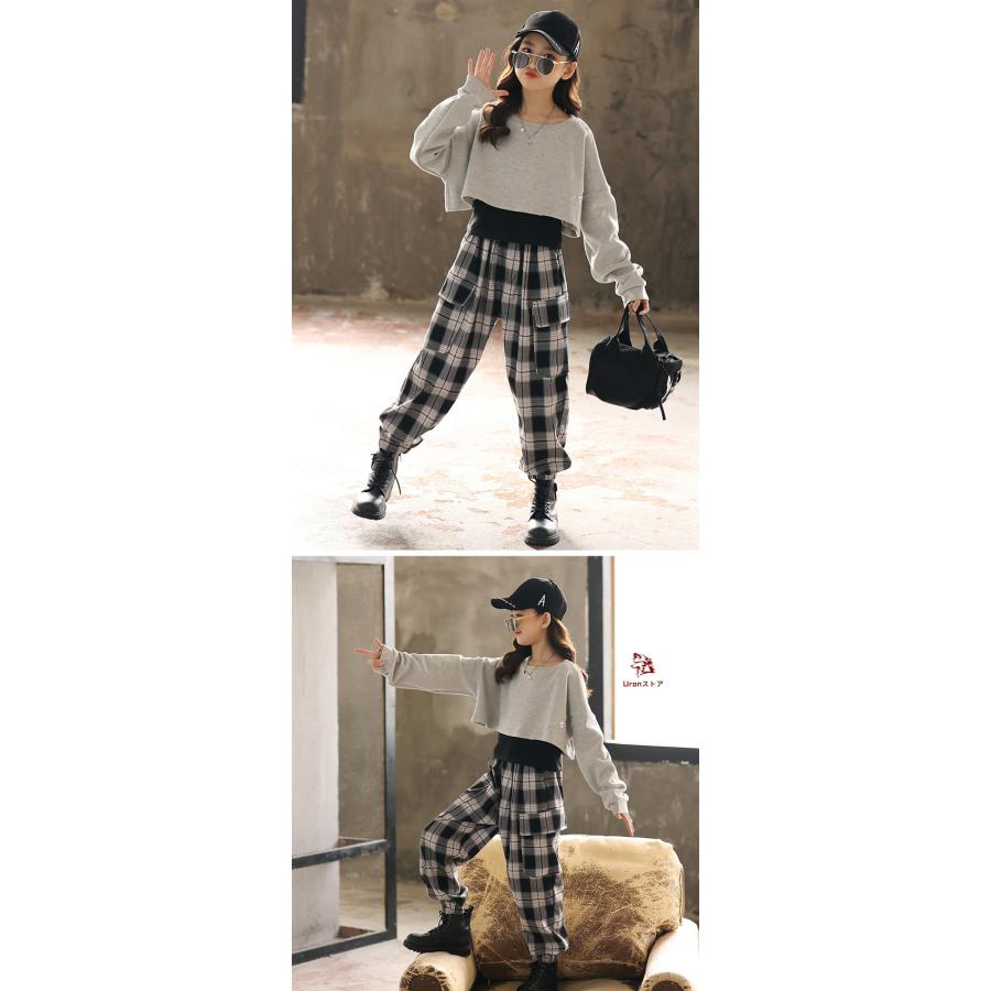 キッズ セットアップ 女の子 ジャージ 上下セット スウェット 2点セット 女の子 スポーツウェア ダンス衣装 女の子 秋冬 長袖 トップス ズボン パン | ブランド登録なし | 01