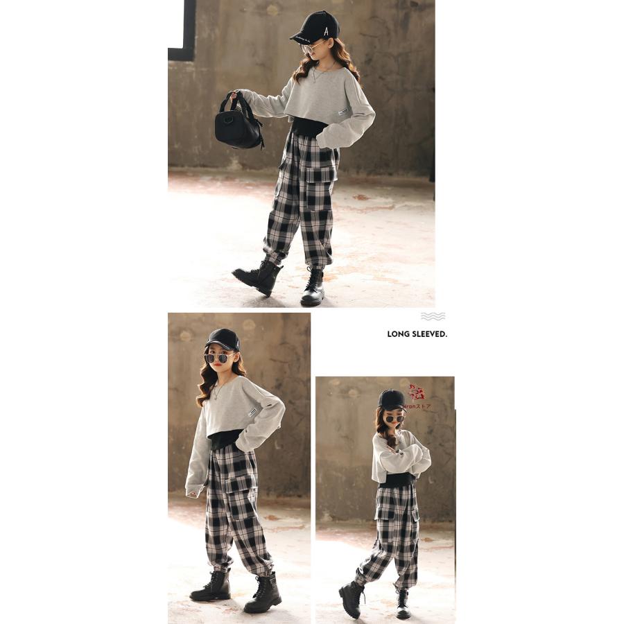 キッズ セットアップ 女の子 ジャージ 上下セット スウェット 2点セット 女の子 スポーツウェア ダンス衣装 女の子 秋冬 長袖 トップス ズボン パン | ブランド登録なし | 02