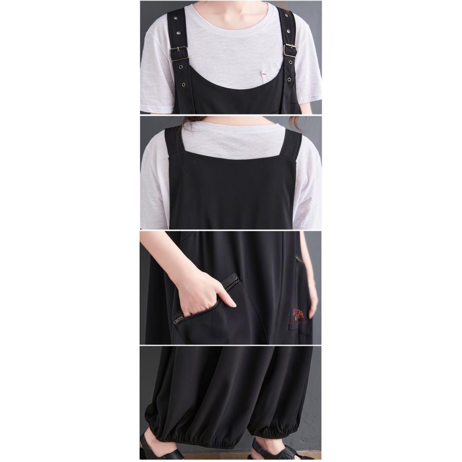 オールインワンレディース サロペットパンツ 夏 サロペットパンツ レディース オーバーオール 通販 サロペット パンツ オールインワン つなぎ サロペ ワイドパンツ 長ズボン ロングパンツ ズボン ワイド ロング丈 ロング ゆったり 体型カバー きれいめ 楽ちん ノースリーブ 大人 春 夏 オフィス - BACKYARD FAMILY